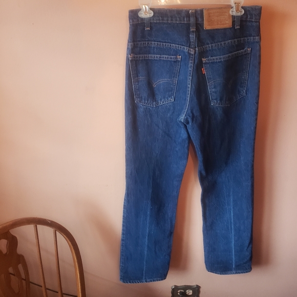 vtg 84 levi's 509 regular fit leather patch orange tab medium wash jeans 31x30 - Picture 4 of 13